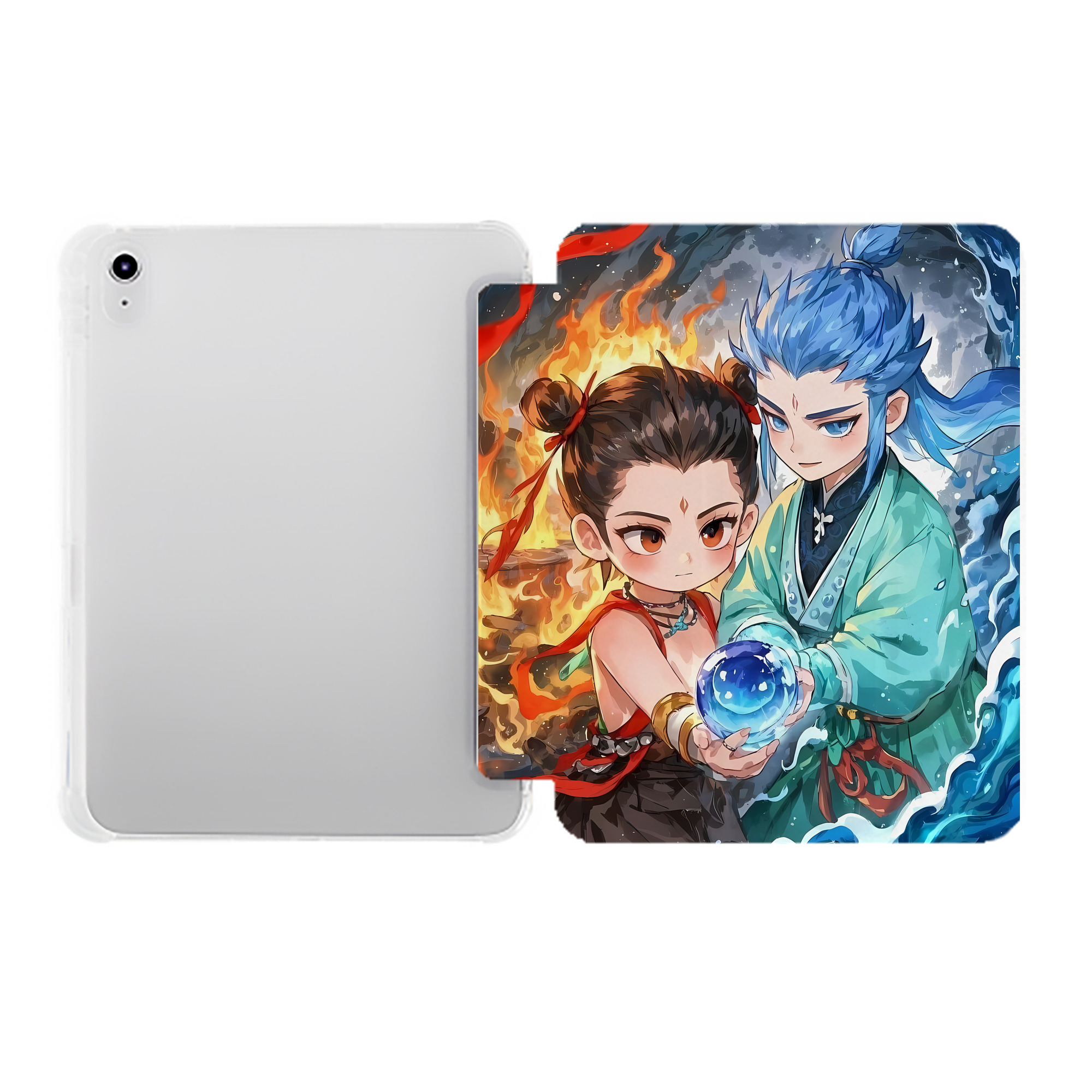 （画像用） Ne Zha 2 ナタ 魔童の大暴れ IPad ケース ペン収納付き 三つ折りスタンド PUレザー×シリコン 対応機種9.5/10.5/10.9インチ
